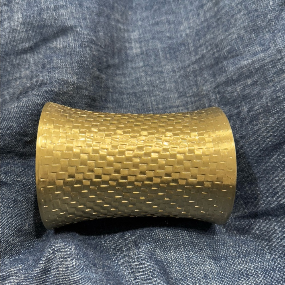 Vintage Gold Textured Cuff Bracelet - Picture 6 of 8